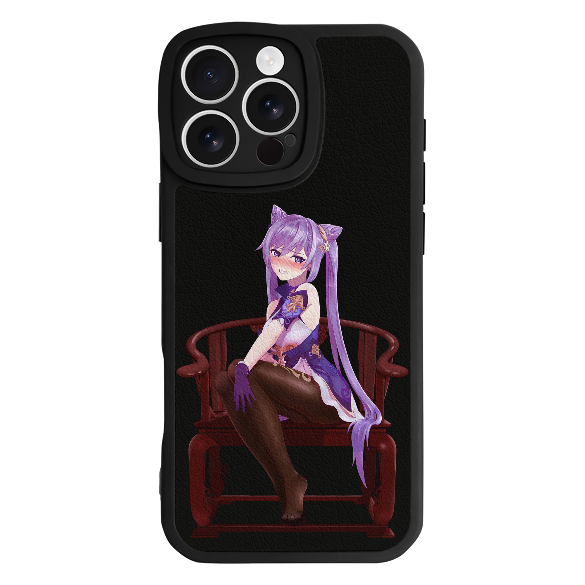 げんし神 刻晴 こくせい genshin Kokusei 【iPhone 16シリーズ対応】シリコンスマホケース（レザー調） 材質：シリコン